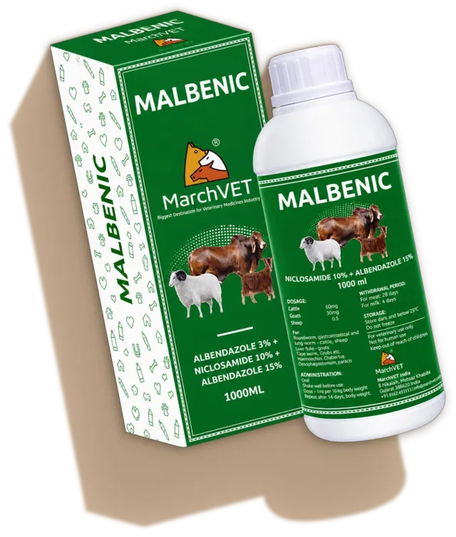 MALBENIC (ALBENDAZOLE 30MG + NICLOSAMIDE 100MG)
(ALBENDAZOLE 150MG + NICLOSAMIDE 500MG) hover