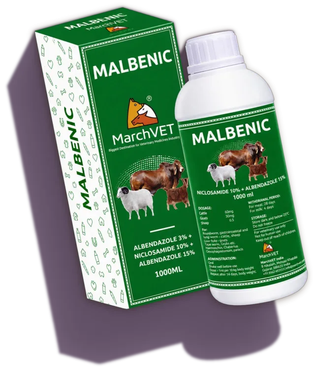 MALBENIC (ALBENDAZOLE 30MG + NICLOSAMIDE 100MG)
(ALBENDAZOLE 150MG + NICLOSAMIDE 500MG) hover